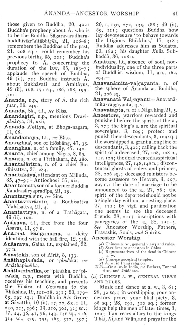 Page 41. &Acirc;nanda—Ancestor Worship