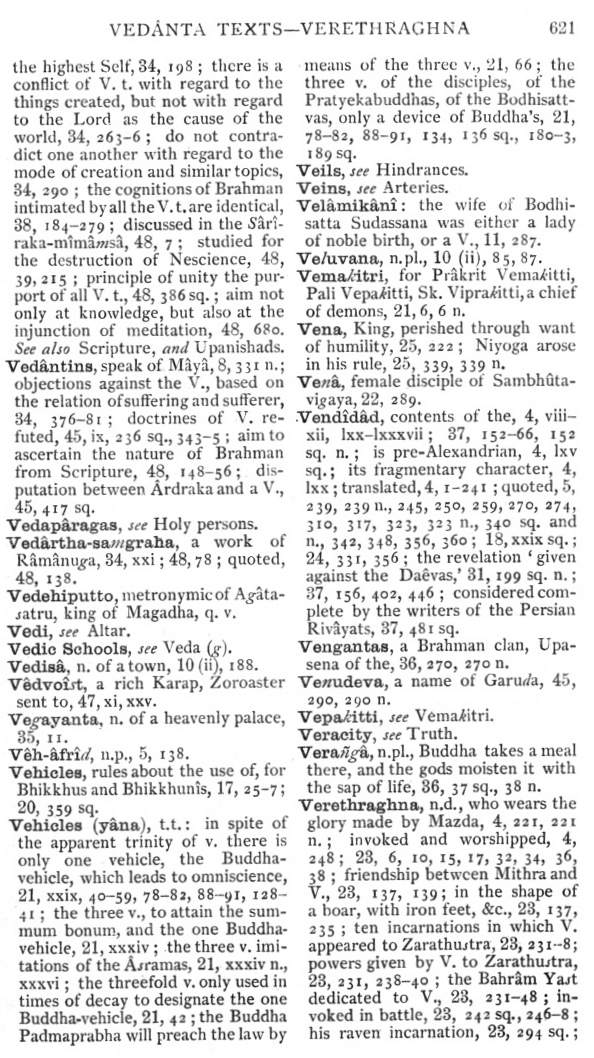 Page 621. Ved&acirc;nta Texts—Verethraghna